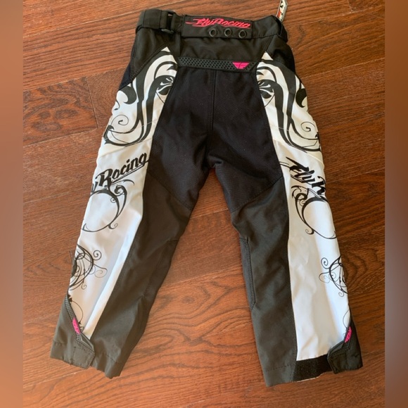 Fly racing patrol pants youth 18 moto Black pink White Motorcycle Pants - Picture 2 of 4